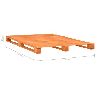 vidaXL Estructura de cama de palés madera maciza pino marrón 160x200cm