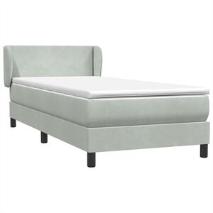 vidaXL Cama box spring con colch&oacute;n terciopelo gris claro 80x220 cm