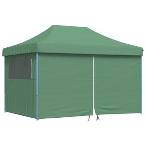vidaXL Tienda de fiesta plegable Pop-Up con 4 paredes laterales verde
