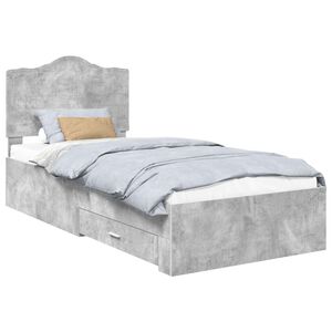 vidaXL Estructura de cama con cabecera Gris Concreto 70 x 190 cm