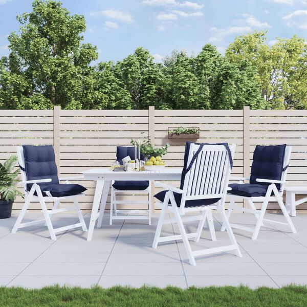 vidaXL Cojines para silla respaldo bajo 4 uds tela Oxford azul marino