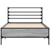vidaXL Estructura cama madera ingenier&iacute;a metal gris Sonoma 90x190 cm