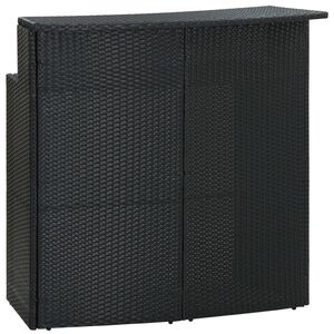 vidaXL Mesa alta de jard&iacute;n rat&aacute;n sint&eacute;tico negro 120x55x110 cm