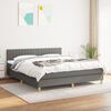 vidaXL Cama box spring con colch&oacute;n tela gris oscuro 180x200 cm