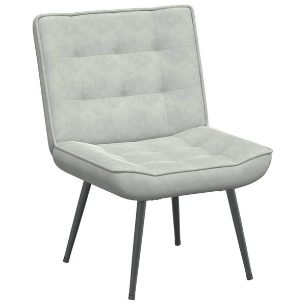 vidaXL Sillón de relax con reposapiés terciopelo gris claro