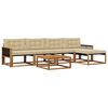vidaXL Conjunto de sof&aacute;s de exterior 6 uds. Natural y Beige