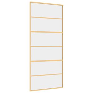 vidaXL Puerta corredera dorada de vidrio ESG transparente y aluminio