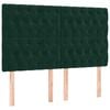 vidaXL Cama box spring con colch&oacute;n terciopelo verde oscuro 140x200 cm