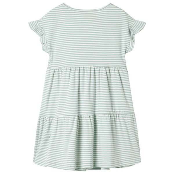 Vestido infantil de mangas con volantes verde menta 116