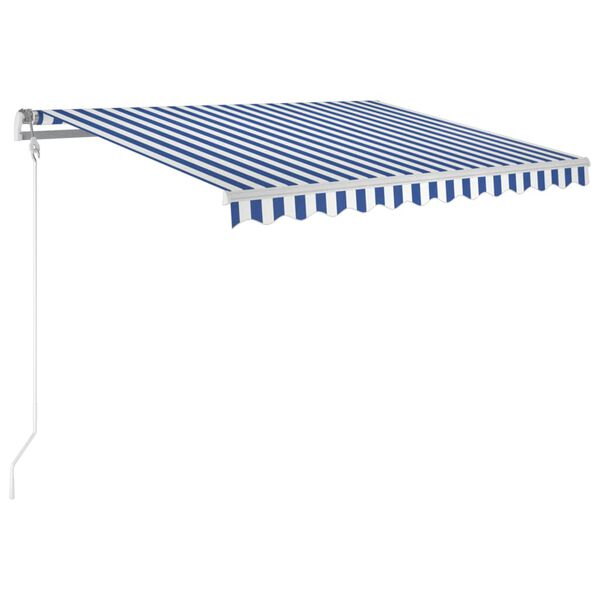 vidaXL Toldo automático retráctil azul y blanco 300x250 cm