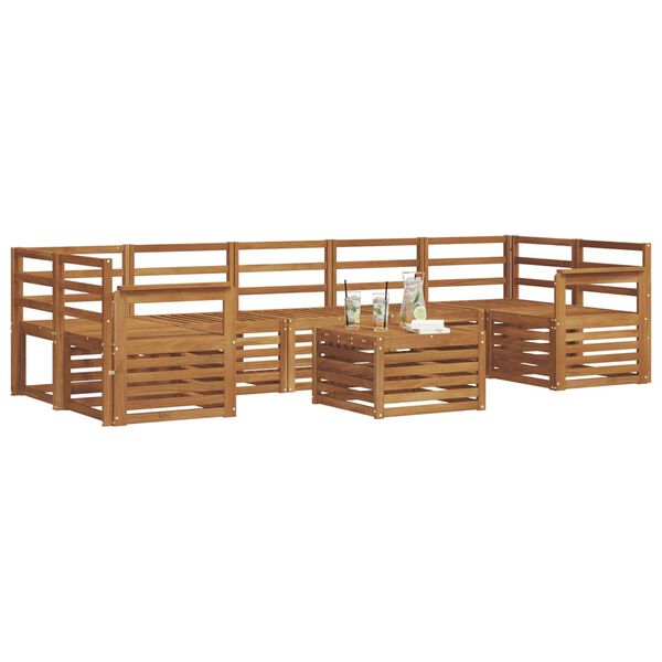 vidaXL Juegos de sof&aacute;s 8 pcs Natural Madera de Acacia S&oacute;lida