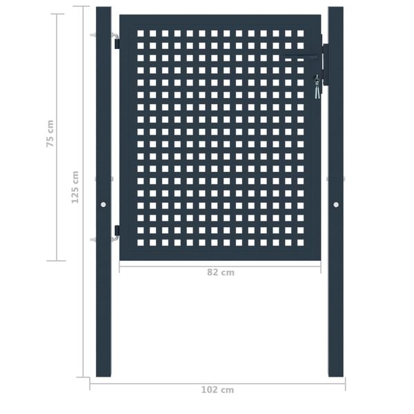 vidaXL Puerta de valla de acero antracita 102x75 cm