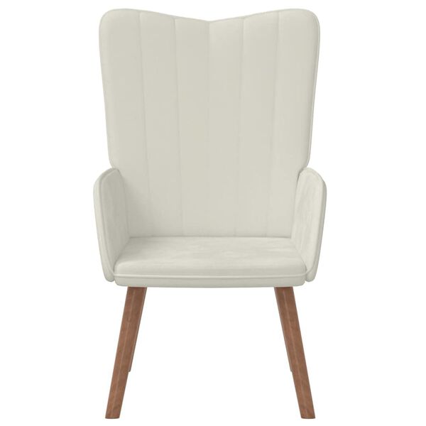 vidaXL Sillón de relax de terciopelo blanco crema
