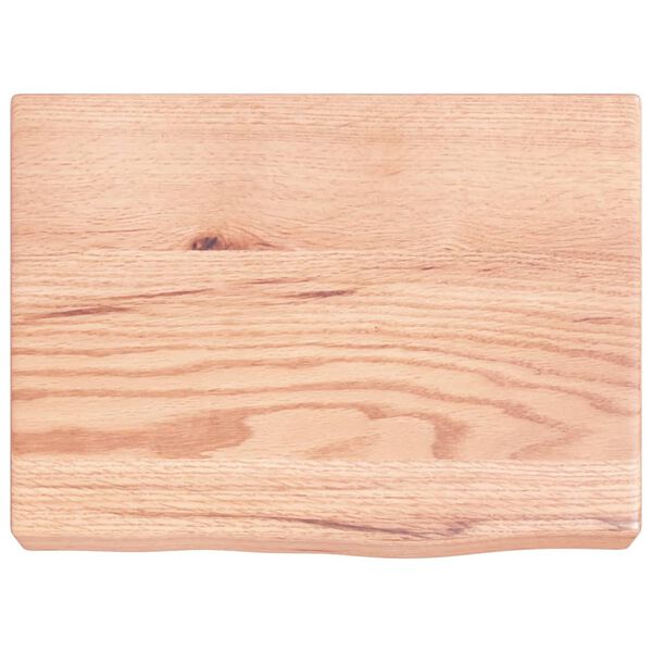 vidaXL Encimera ba&ntilde;o madera maciza tratada marr&oacute;n claro 40x30x(2-6) cm