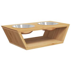 vidaXL Comederos altos para perros bamb&uacute; 35,5x18x10,5 cm