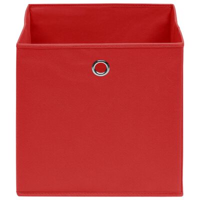 vidaXL Cajas de almacenaje 4 uds tela rojo 32x32x32 cm