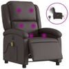 vidaXL Sill&oacute;n de masaje el&eacute;ctrico cuero aut&eacute;ntico marr&oacute;n oscuro