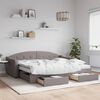 vidaXL Sof&aacute; cama nido con cajones tela gris taupe 90x200 cm