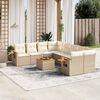 vidaXL Set de sof&aacute;s de jard&iacute;n 9 pzas con cojines rat&aacute;n sint&eacute;tico beige