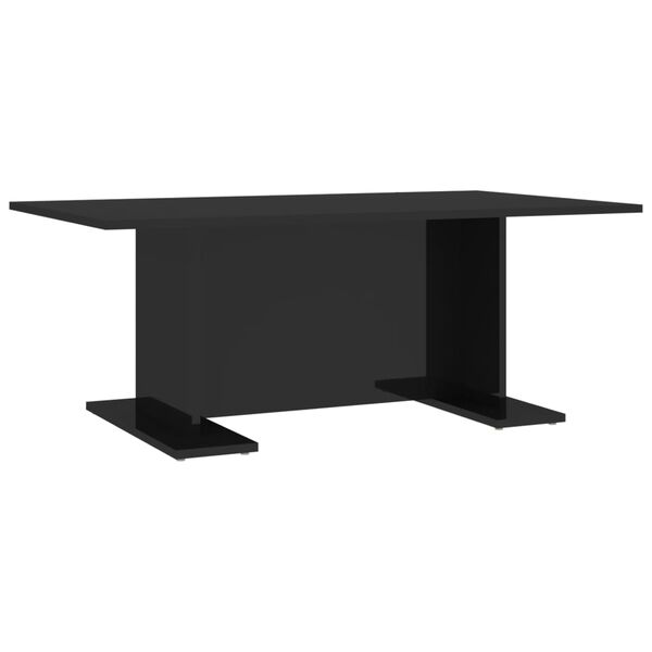 vidaXL Mesa de centro madera contrachapada negro brillo 103,5x60x40 cm