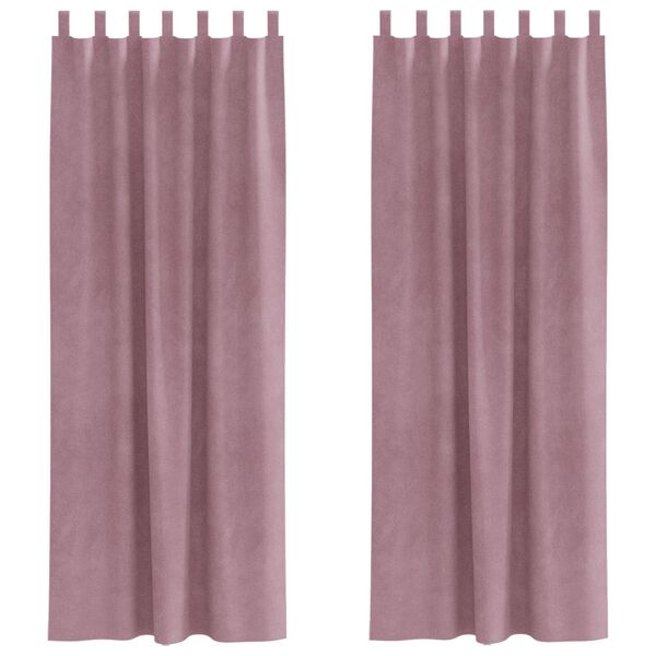 vidaXL Cortinas opacas 2 pcs Rosa Oscuro 140 x 225 cm Terciopelo