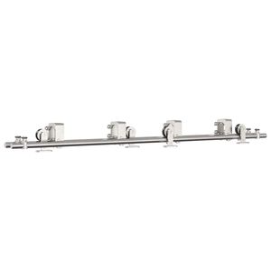 vidaXL Kit de herrajes para puerta corredera 183 cm acero plateado