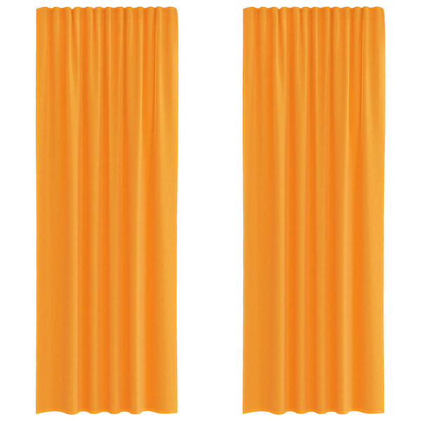vidaXL Cortinas de gasa con bolsillos para varillas 2 uds. naranja
