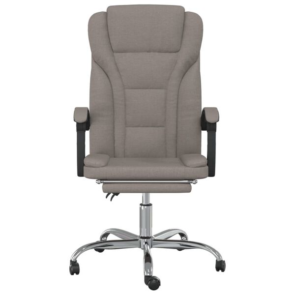 vidaXL Silla de oficina reclinable de tela gris taup&eacute;
