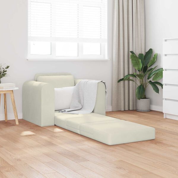 vidaXL Sof&aacute; cama Crema 98 x 71 x 83 cm Terciopelo