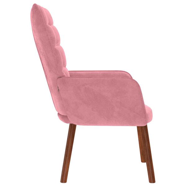 vidaXL Sill&oacute;n de relax de terciopelo rosa