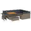 vidaXL Conjunto de sof&aacute;s de jard&iacute;n 12 uds. Gris rat&aacute;n sint&eacute;tico