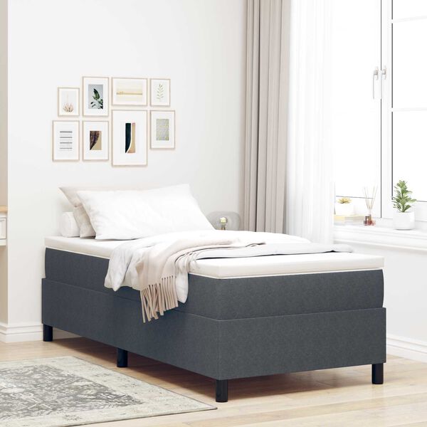 vidaXL Cama de plataforma Gris oscuro 90 x 190 cm Tela de Pana