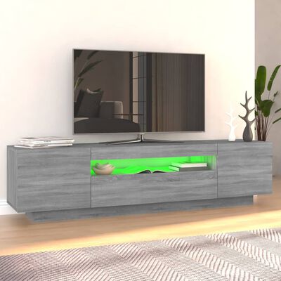 vidaXL Mueble de TV con luces LED gris Sonoma 160x35x40 cm