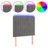 vidaXL Cabecero con luces LED terciopelo gris claro 100x5x118/128 cm