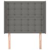 vidaXL Cabecero con orejas de tela gris oscuro 83x16x118/128 cm