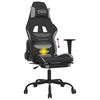 vidaXL Silla gaming de masaje con reposapiés tela negro y gris claro