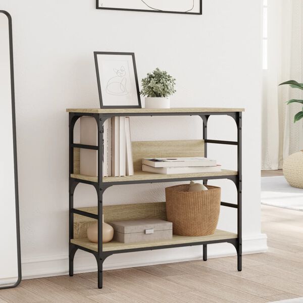 vidaXL Mesa consola madera de ingenier&iacute;a roble Sonoma 75x32x75 cm