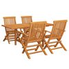vidaXL Juego de comedor para jard&iacute;n 5 piezas madera maciza teca