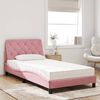 vidaXL Cama con colchón terciopelo rosa 100x200 cm