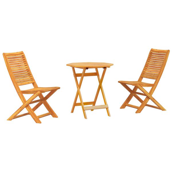 vidaXL Conjunto de Bistro Plegable 3 pcs Marrón
