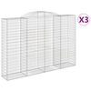 vidaXL Cestas de gaviones 3 uds forma de arco hierro 300x50x200/220 cm