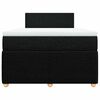 vidaXL Cama box spring con colch&oacute;n tela negro 120x200 cm