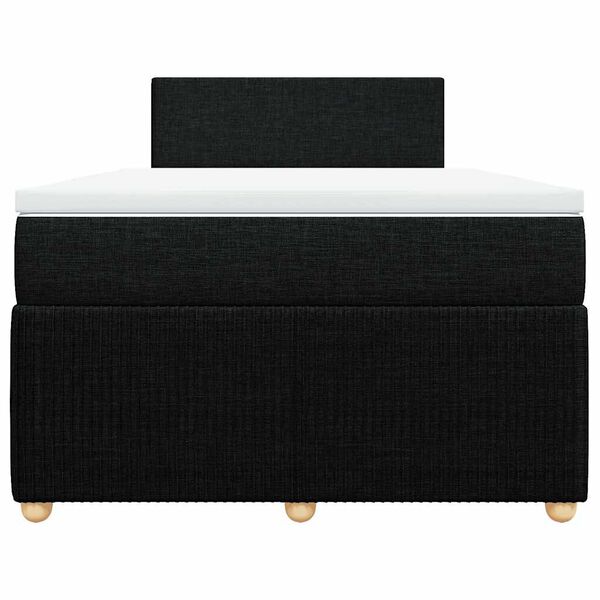 vidaXL Cama box spring con colch&oacute;n tela negro 120x200 cm