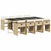 vidaXL Set comedor de jard&iacute;n 9 pzas con cojines rat&aacute;n sint&eacute;tico beige