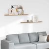 vidaXL Estante de pared con estante 2 pcs Marr&oacute;n 115 x 9 x 3 cm