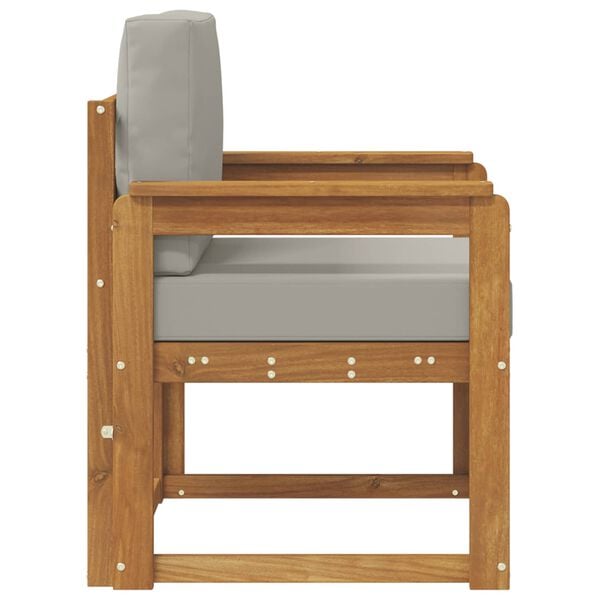 vidaXL Sof&aacute; de exterior Madera de Acacia S&oacute;lida y Poli&eacute;ster