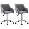vidaXL Sillas de comedor giratorias 2 unidades tela gris claro