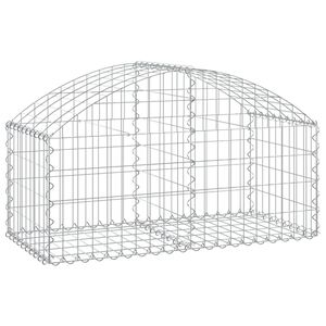 vidaXL Cesta de gaviones forma arco hierro galvanizado 100x50x40/60 cm