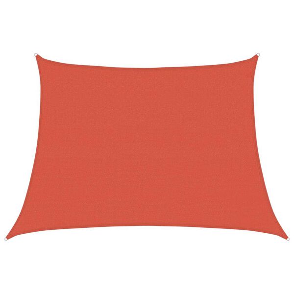 vidaXL Toldo de vela trapecio HDPE terracota 160 g/m&sup2; 4/5x3 m