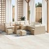 vidaXL Conjunto de sof&aacute; de jard&iacute;n con coj&iacute;n 13 pcs Beige Polirat&aacute;n
